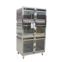 Wall-mounted stainless steel pet display cage